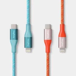 6ft USB-C to Lightning Braided Cable 2pk - heyday™ Turquoise Poppy