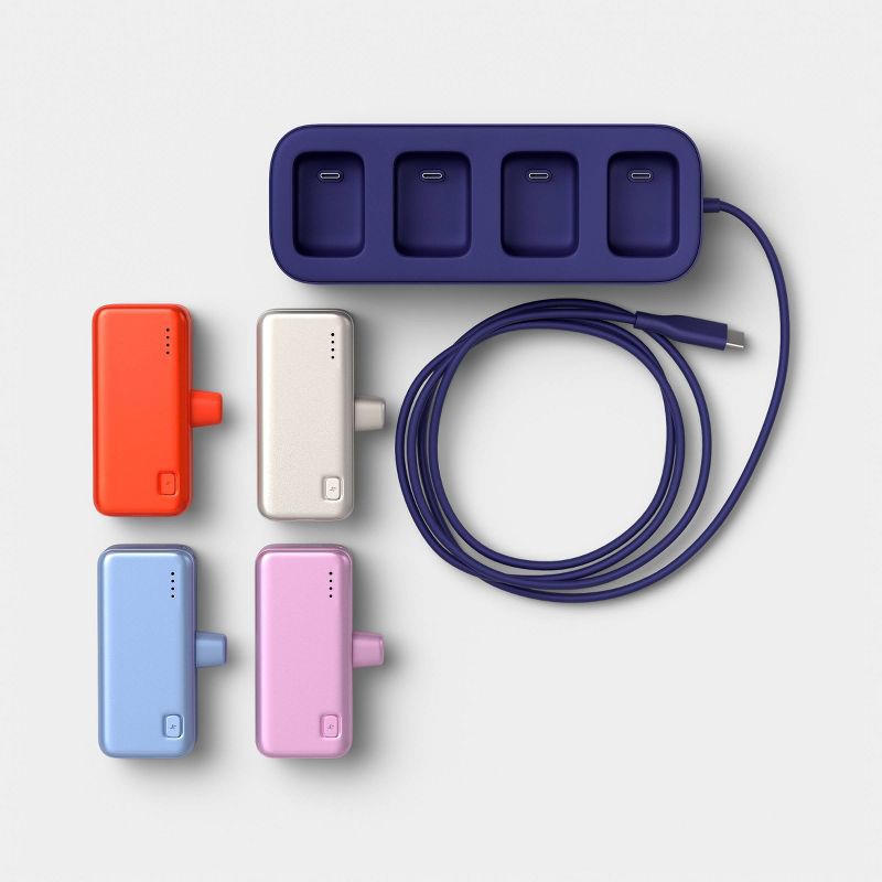 slide 4 of 4, 2500mAh Multihub Base with 4 Power Banks - heyday™, 1 ct