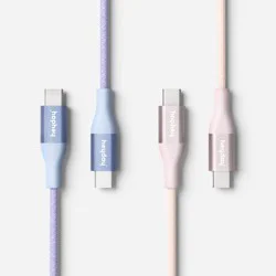 6 ft USB-C to USB-C Braided Cable 2pk - heyday™ Peri-Blue Cosmetic Pink