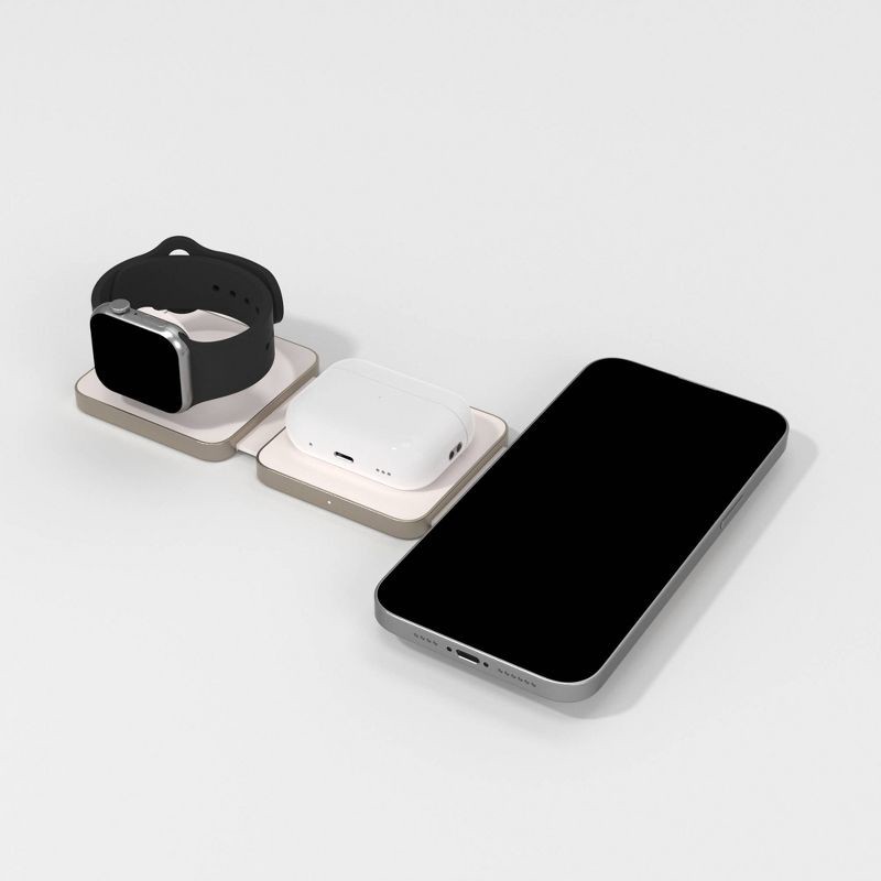 slide 3 of 4, Qi2 Wireless 3-in-1 Folding Charging Pad - Stone White - heyday™ White, 1 ct