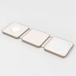 Qi2 Wireless 3-in-1 Folding Charging Pad - Stone White - heyday™ White