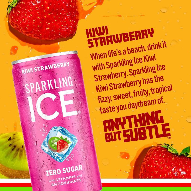 slide 2 of 5, Sparkling ICE Kiwi Strawberry Sparkling Water - 10pk/7.5 fl oz Mini Cans, 10 ct; 7.5 fl oz