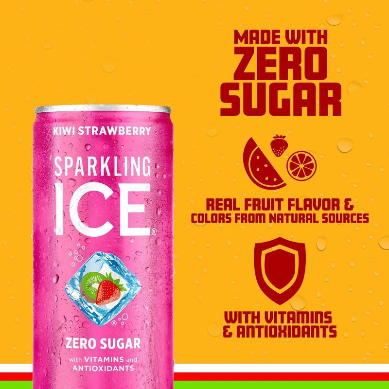 slide 3 of 5, Sparkling ICE Kiwi Strawberry Sparkling Water - 10pk/7.5 fl oz Mini Cans, 10 ct; 7.5 fl oz