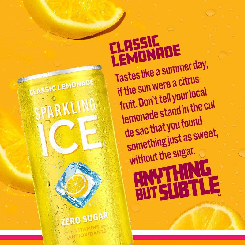 slide 2 of 4, Sparkling ICE Classic Lemonade Sparkling Water - 10pk/7.5 fl oz Mini Cans, 10 ct; 7.5 fl oz