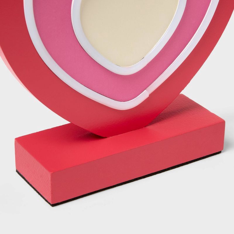 slide 3 of 3, Valentine's Day Wood Base with Neon Tube Table Decor Heart - Spritz™, 1 ct