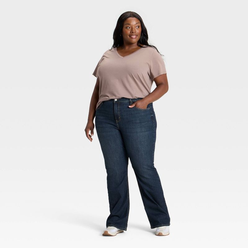 slide 3 of 3, Women's Short Sleeve V-Neck T-Shirt - Ava & Viv™ Taupe 2X, 1 ct