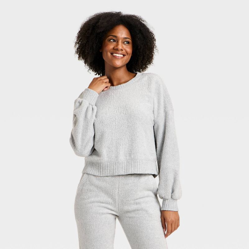 slide 1 of 3, Women's Teddy Pullover Sweatshirt - Auden™ Gray S, 1 ct