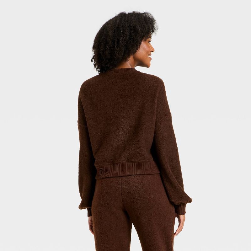 slide 2 of 3, Women's Teddy Pullover Sweatshirt - Auden™ Brown XL, 1 ct