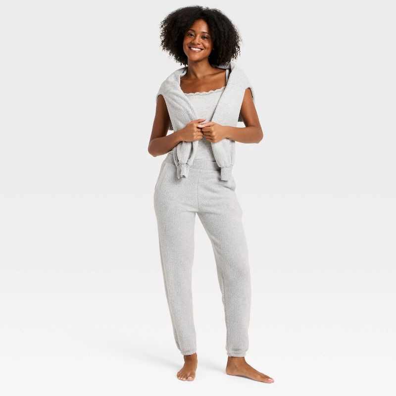 slide 3 of 3, Women's Teddy Jogger Pants - Auden™ Gray XS, 1 ct