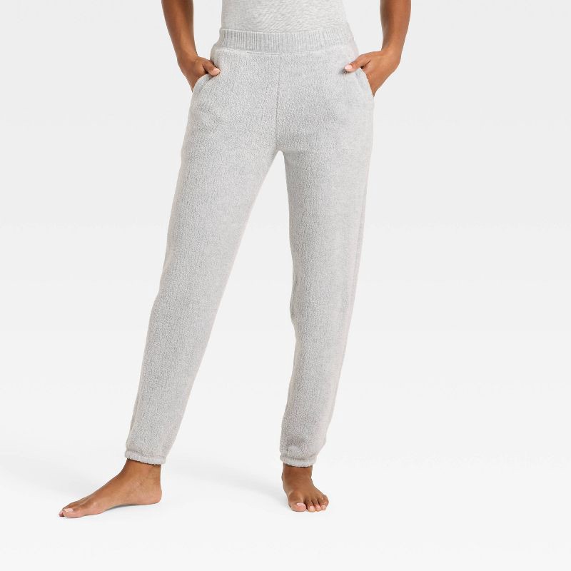 slide 1 of 3, Women's Teddy Jogger Pants - Auden™ Gray XL, 1 ct