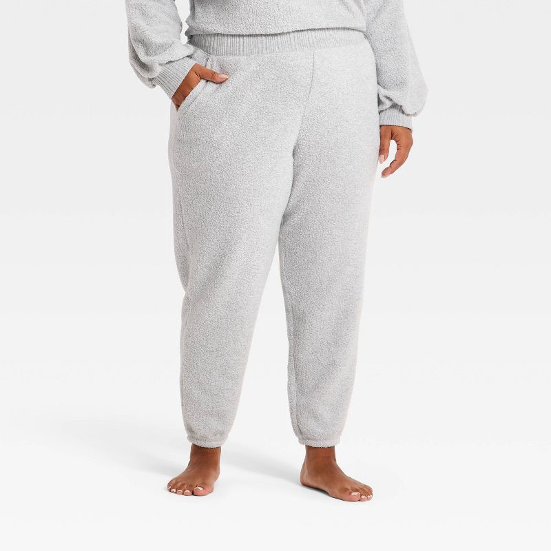 slide 1 of 3, Women's Teddy Jogger Pants - Auden™ Gray XXL, 1 ct