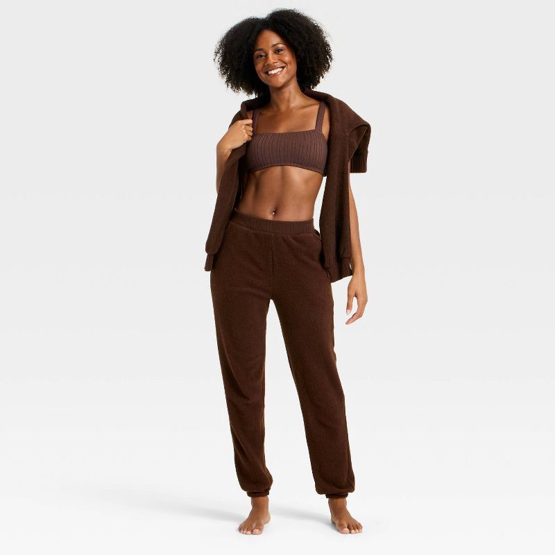 slide 3 of 3, Women's Teddy Jogger Pants - Auden™ Brown XL, 1 ct