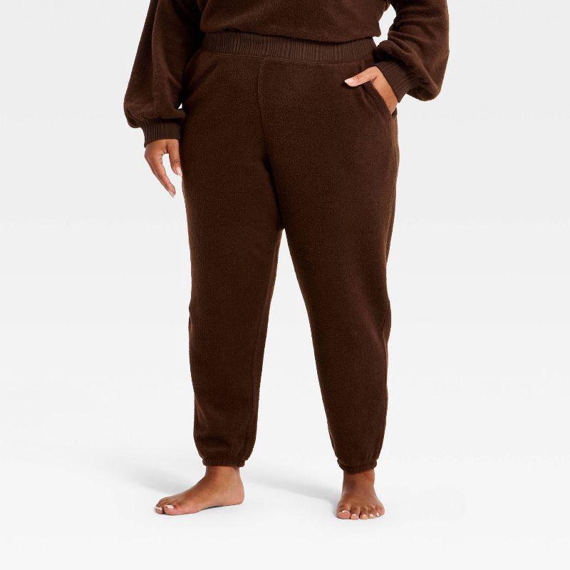 slide 1 of 3, Women's Teddy Jogger Pants - Auden™ Brown XXL, 1 ct