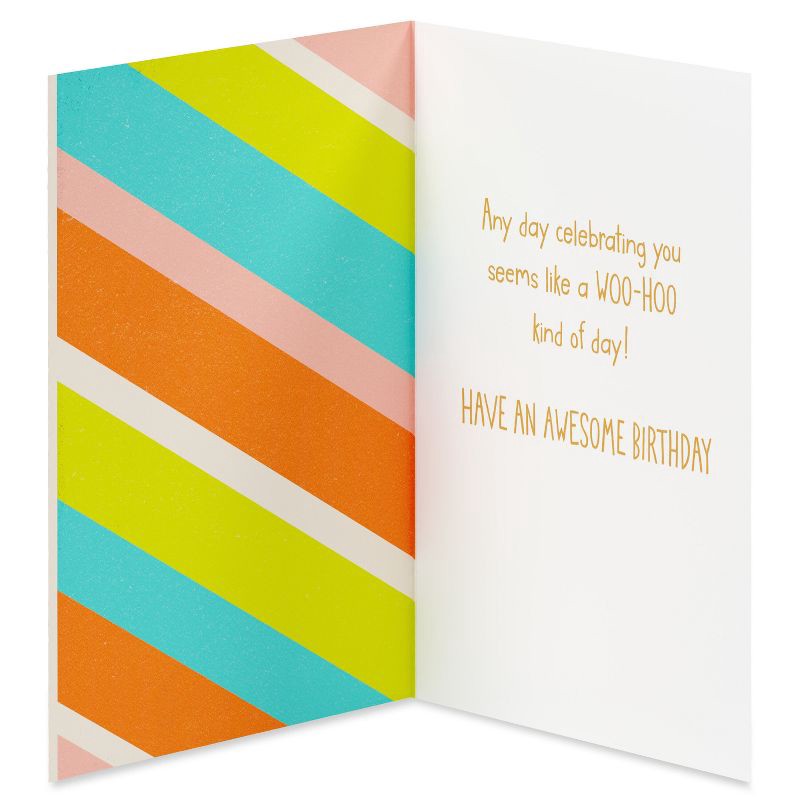 slide 2 of 4, American Greetings Birthday Card Hope it's a Great One Rainbow Cake Includes Envelope, 1 ct