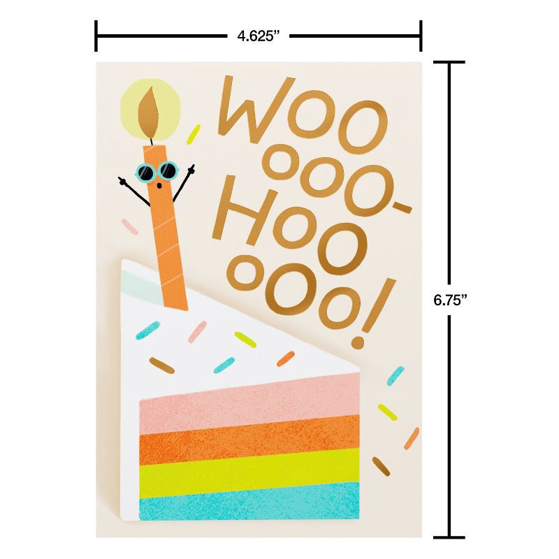 slide 4 of 4, American Greetings Birthday Card Hope it's a Great One Rainbow Cake Includes Envelope, 1 ct
