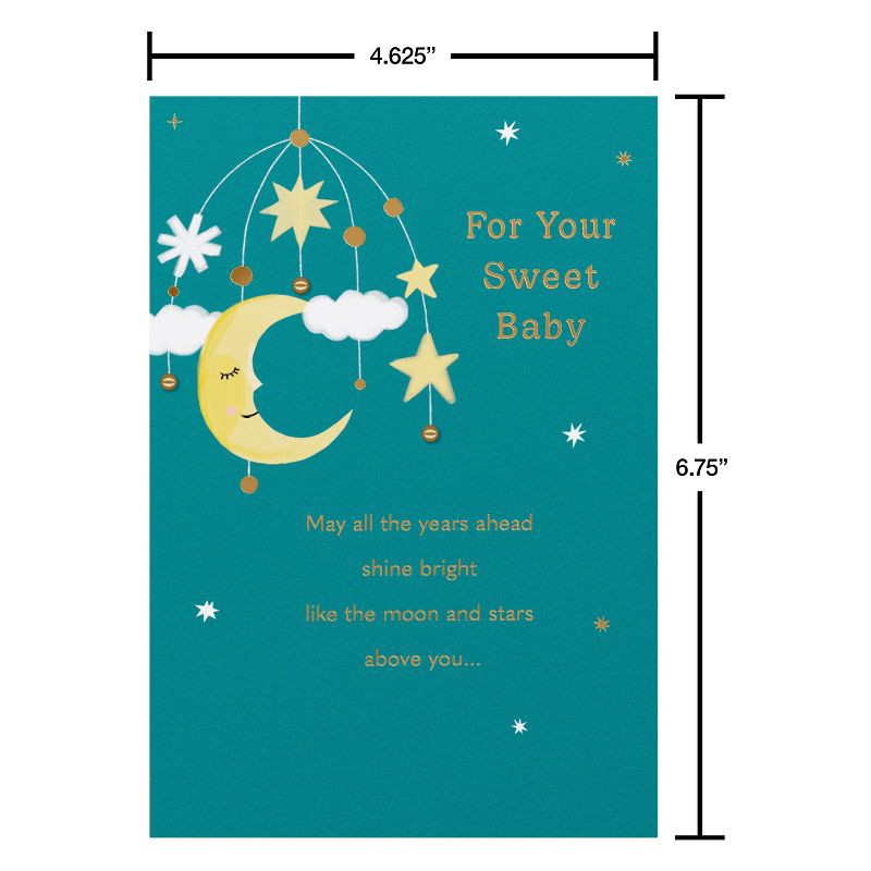 slide 4 of 4, American Greetings New Baby Congratulations Card Happy Dreams Moon and Stars Mobile Includes Envelope, 1 ct