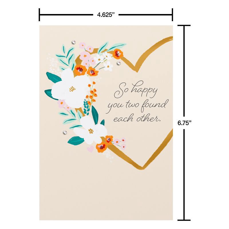 slide 4 of 4, American Greetings Wedding Card for Couple So Happy You Found Each Other Floral Heart Includes Envelope, 1 ct