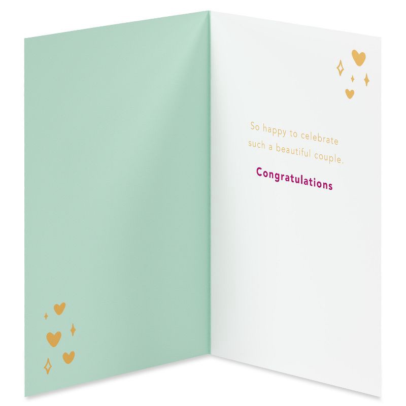 slide 2 of 4, American Greetings Funny Wedding Card for Couple First Comes Love Gold/Pink Letter Includes Envelope, 1 ct