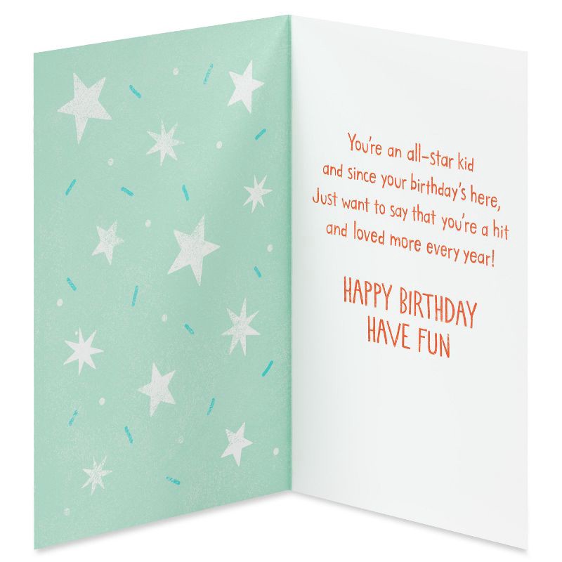 slide 2 of 4, American Greetings Kids' Birthday Card Birthday MVP Number One Foam Finger Includes Envelope, 1 ct
