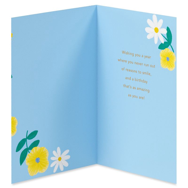 slide 2 of 4, American Greetings Birthday Card for Her Grateful for You Poppies and Daisies Includes Envelope, 1 ct