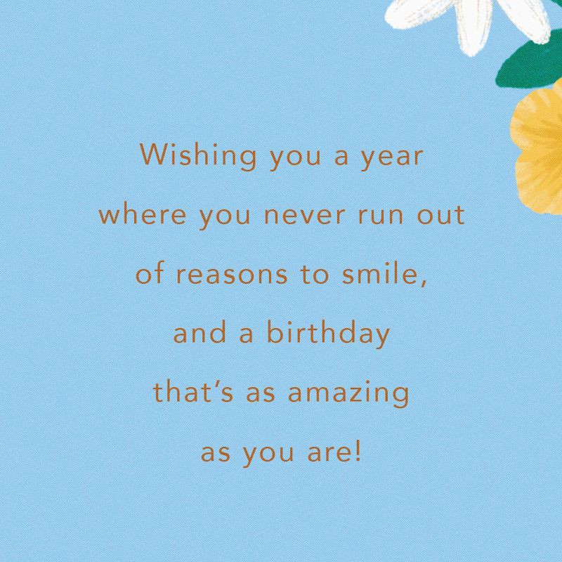 slide 3 of 4, American Greetings Birthday Card for Her Grateful for You Poppies and Daisies Includes Envelope, 1 ct