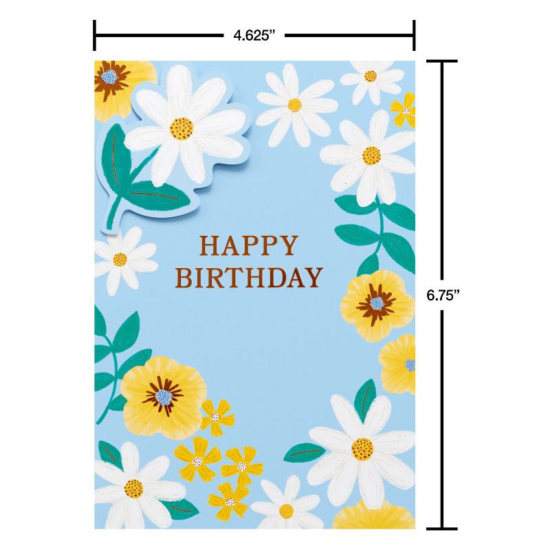 slide 4 of 4, American Greetings Birthday Card for Her Grateful for You Poppies and Daisies Includes Envelope, 1 ct