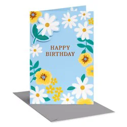 American Greetings Birthday Card for Her Grateful for You Poppies and Daisies Includes Envelope