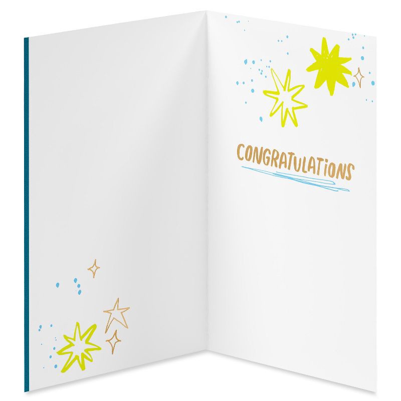 slide 2 of 4, American Greetings Congratulations Card You Deserve a High Five Gold Letter and Stars Includes Envelope, 1 ct