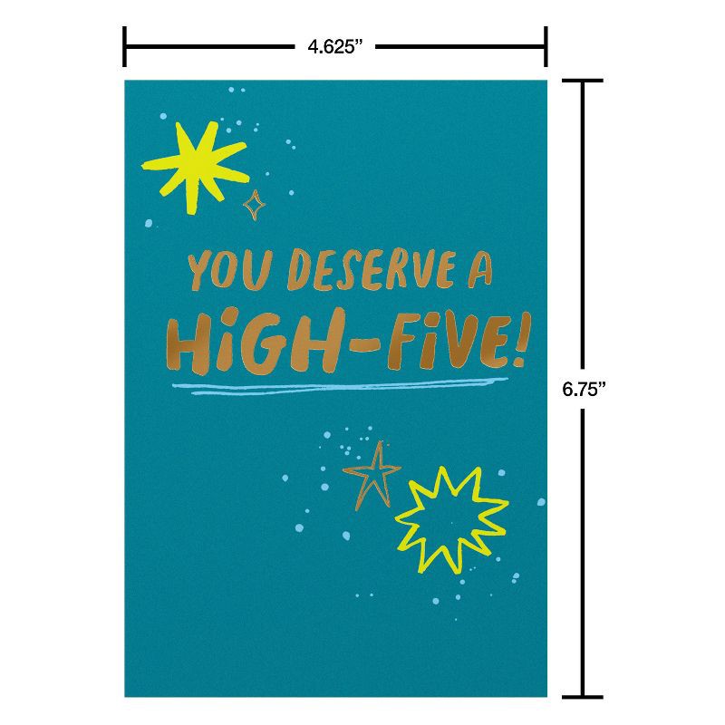 slide 4 of 4, American Greetings Congratulations Card You Deserve a High Five Gold Letter and Stars Includes Envelope, 1 ct
