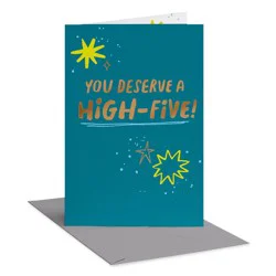 American Greetings Congratulations Card You Deserve a High Five Gold Letter and Stars Includes Envelope