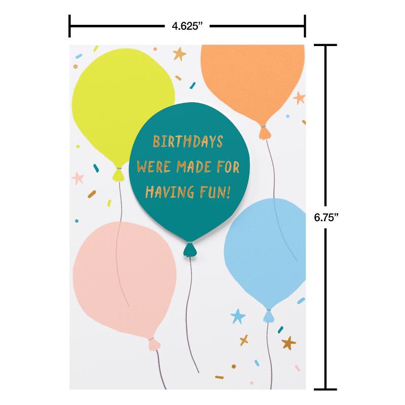 slide 4 of 4, American Greetings Birthday Card Hope It's a Good One Balloons Includes Envelope, 1 ct