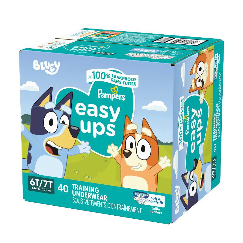 slide 14 of 15, Pampers Easy Ups Super Bluey Disposable Training Pants - 6T-7T - 40ct, 40 ct