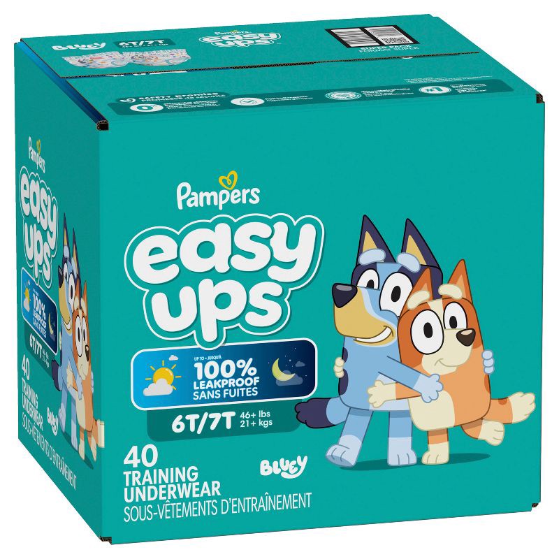 slide 15 of 16, Pampers Easy Ups Super Bluey Disposable Training Pants - 6T-7T - 40ct, 40 ct