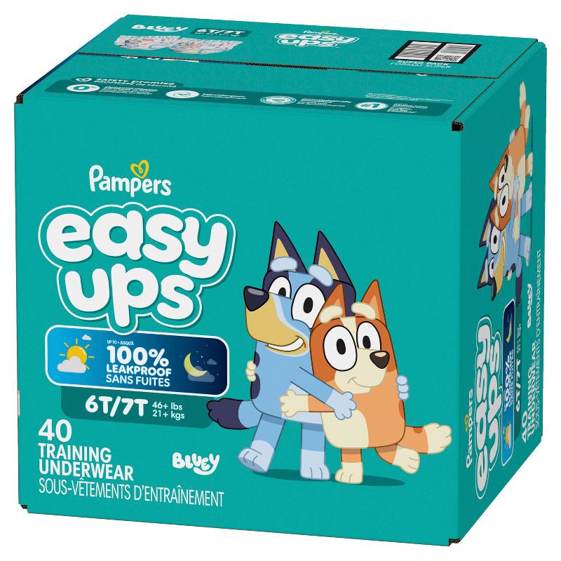 slide 16 of 16, Pampers Easy Ups Super Bluey Disposable Training Pants - 6T-7T - 40ct, 40 ct