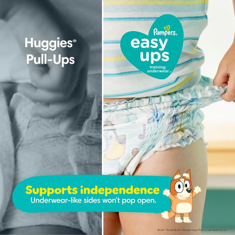 slide 10 of 15, Pampers Easy Ups Super Bluey Disposable Training Pants - 6T-7T - 40ct, 40 ct
