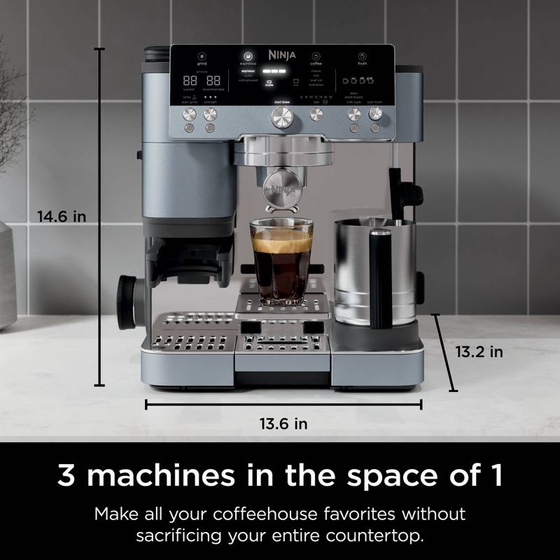 slide 13 of 13, Ninja Luxe Café Premier Series 3-in-1 Espresso, Coffee and Cold Brew Machine Blue, 1 ct
