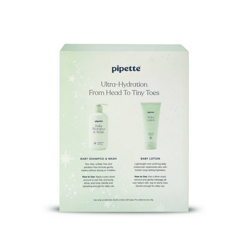slide 2 of 6, Pipette Baby Bath Wash Gift Set - Shampoo & Lotion - 17.5 fl oz/2ct, 17.5 fl oz, 2 ct