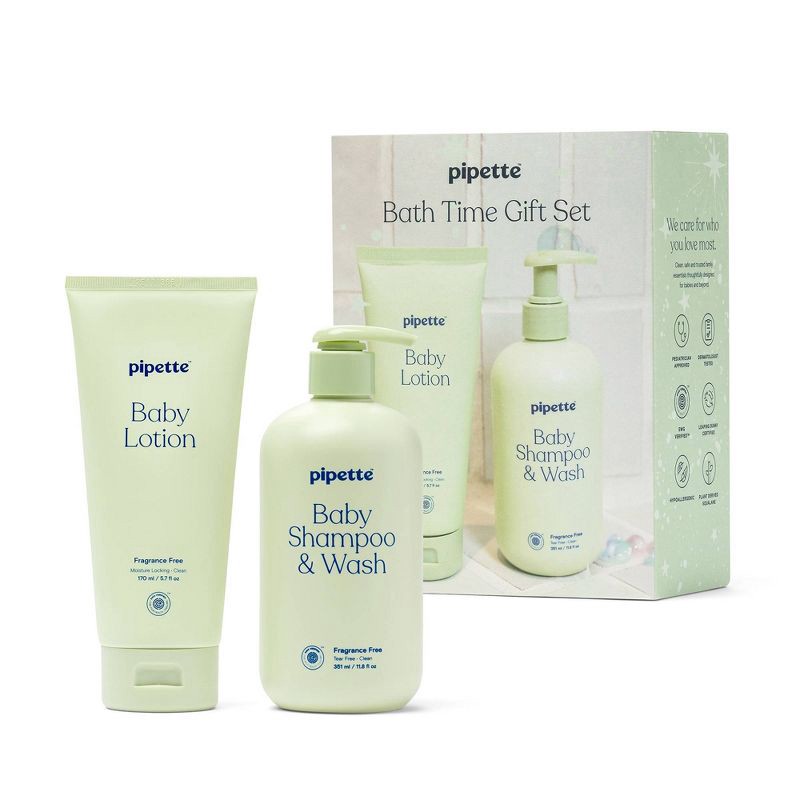 slide 3 of 6, Pipette Baby Bath Wash Gift Set - Shampoo & Lotion - 17.5 fl oz/2ct, 17.5 fl oz, 2 ct