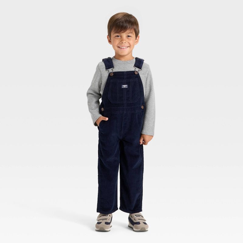 slide 3 of 4, OshKosh B'gosh Toddler Boys' Corduroy Overalls - Navy Blue 3T, 1 ct