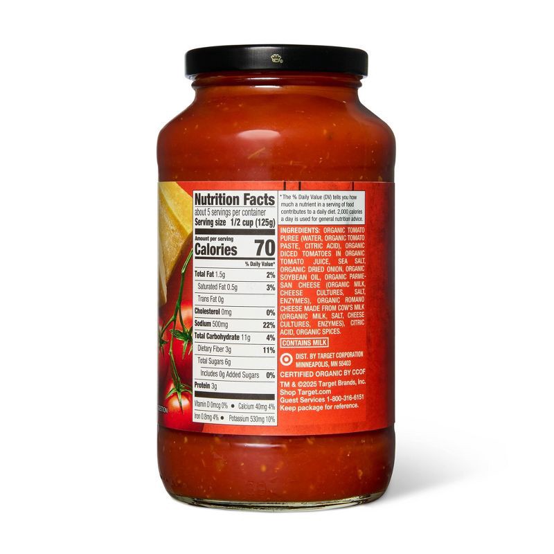 slide 2 of 5, Organic Parmesan Romano Pasta Sauce - 24oz - Good & Gather™, 24 oz