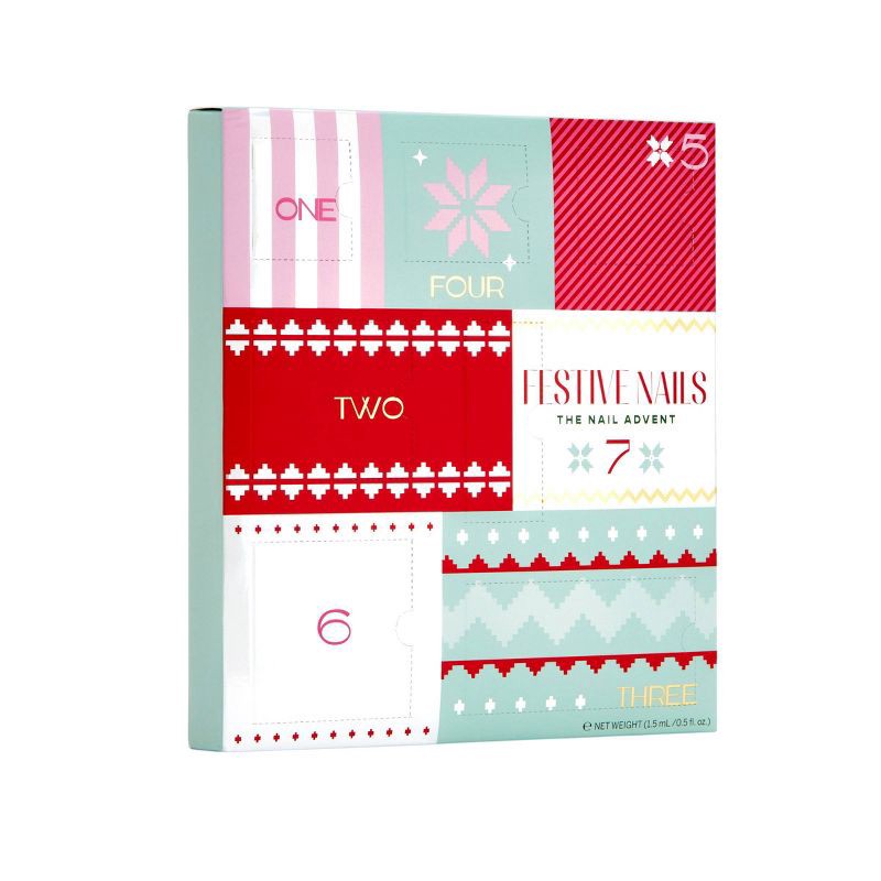 slide 2 of 4, Advent 4 Fake Nails Gift Set - 7pc, 7 ct