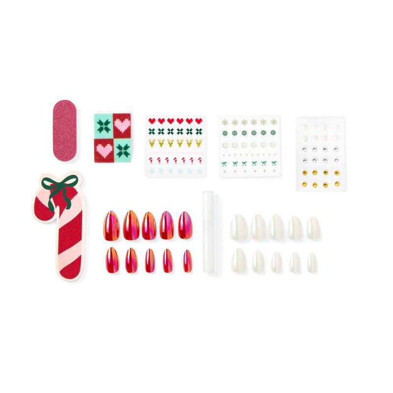 slide 4 of 4, Advent 4 Fake Nails Gift Set - 7pc, 7 ct