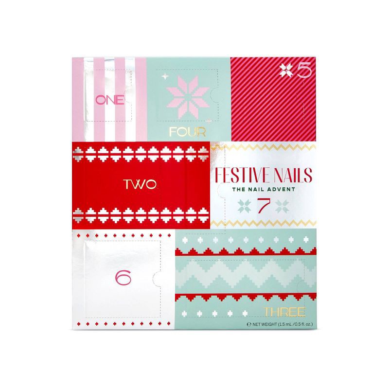 slide 1 of 4, Advent 4 Fake Nails Gift Set - 7pc, 7 ct