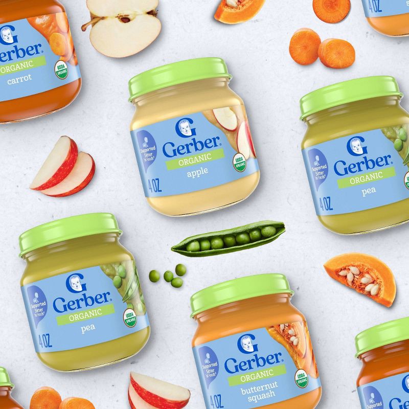 slide 6 of 8, Gerber Organic Baby Food Puree Glass Jar Variety Pack - Fruit & Veggies - 20ct, 20 ct