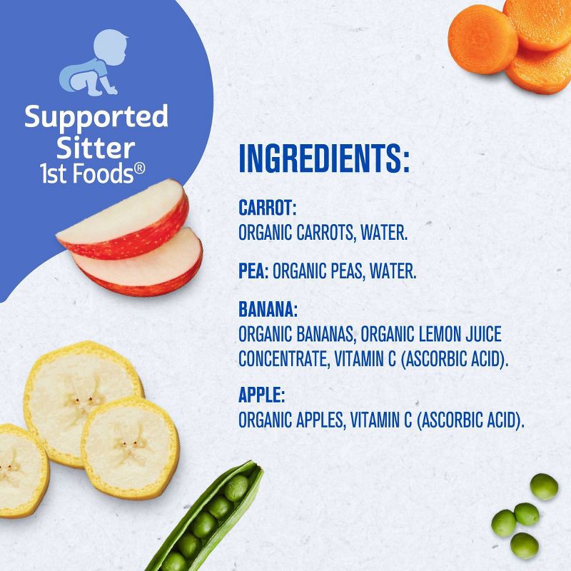 slide 8 of 8, Gerber Organic Baby Food Puree Glass Jar Variety Pack - Fruit & Veggies - 20ct, 20 ct