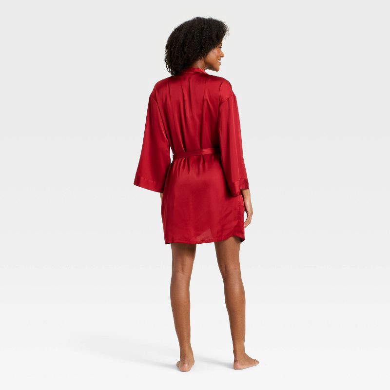 Women's Satin Robe - Auden™ Red XL/XXL 1 ct | shipt