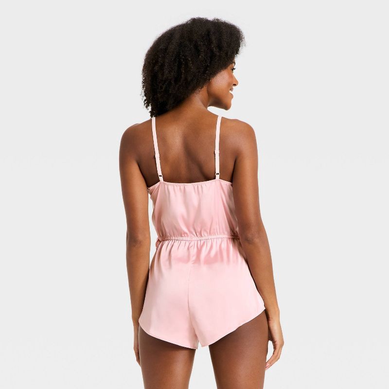 slide 2 of 3, Women's Luxury Collection Satin Romper - Auden™ Pink L, 1 ct