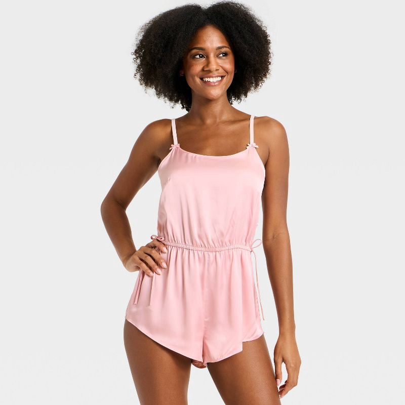 slide 3 of 3, Women's Luxury Collection Satin Romper - Auden™ Pink XL, 1 ct
