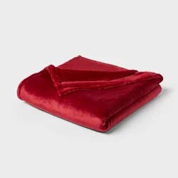 Full/Queen Microplush Blanket Red - Threshold™