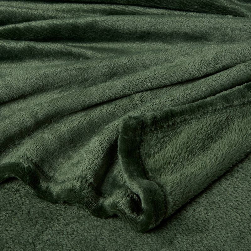 slide 3 of 3, King Microplush Blanket Green - Threshold™, 1 ct